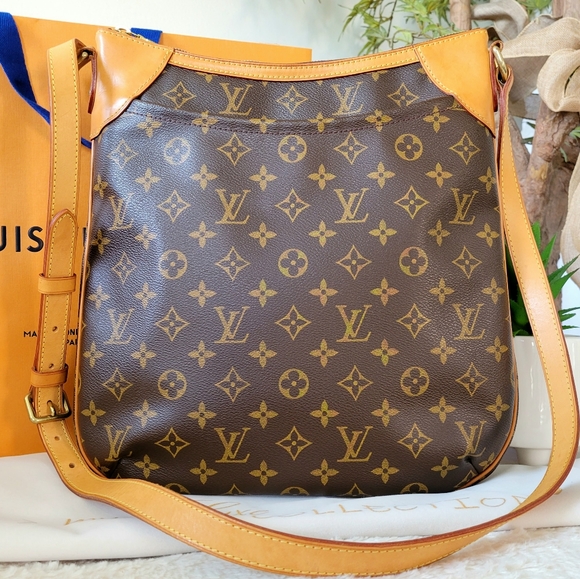 LOUIS VUITTON Monogram Canvas Brown Odeon MM Crossbody Bag